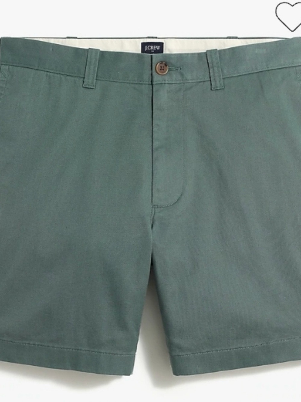 J. Crew Factory Men's Eucalyptus Green Flat-Front Chino Shorts 7” Inseam